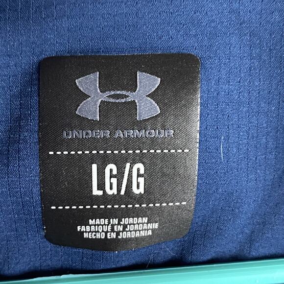 Under Armour Plaid Button Down Shirt Navy Red Women’s Size Large - Picture 4 of 8